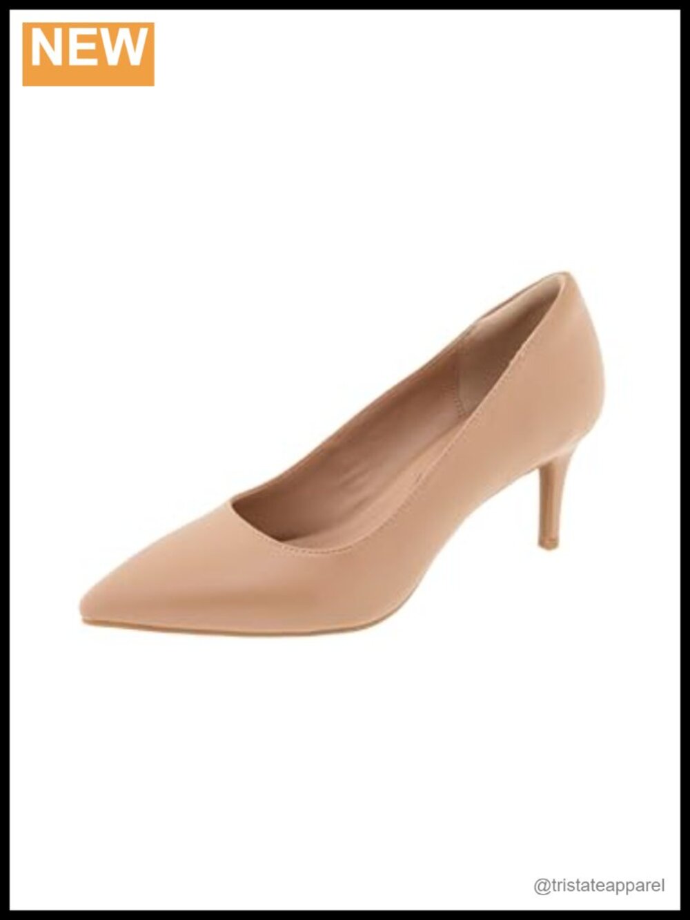 Womens Pointed Toe Stiletto Pump Slip On 2.5 Inch Heel Faux Leather